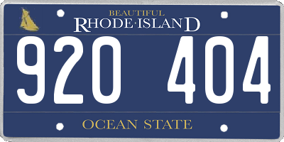 RI license plate 920404