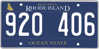 RI license plate 920406