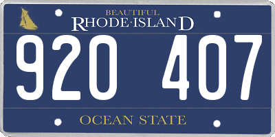 RI license plate 920407