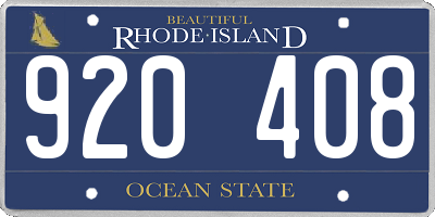 RI license plate 920408