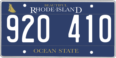 RI license plate 920410