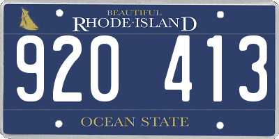 RI license plate 920413
