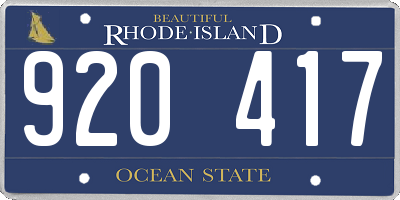 RI license plate 920417