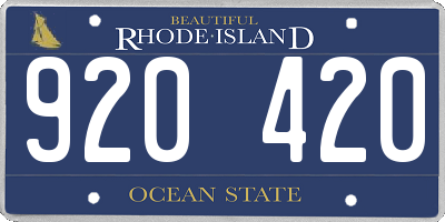 RI license plate 920420