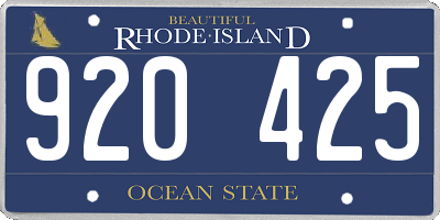 RI license plate 920425