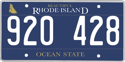 RI license plate 920428