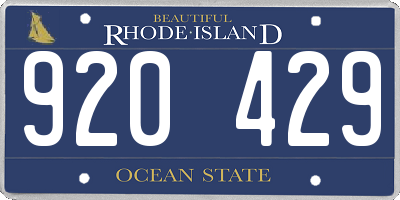 RI license plate 920429