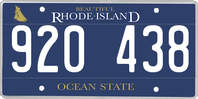 RI license plate 920438