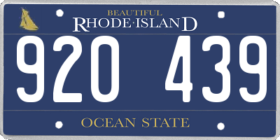 RI license plate 920439