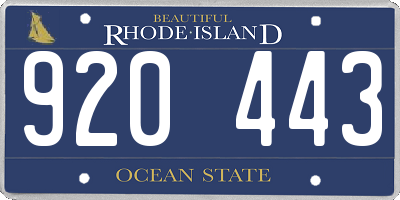 RI license plate 920443