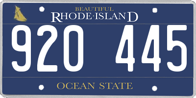 RI license plate 920445