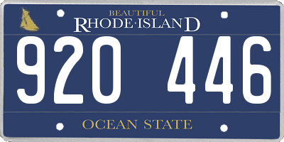 RI license plate 920446