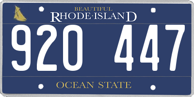 RI license plate 920447