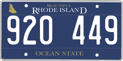 RI license plate 920449