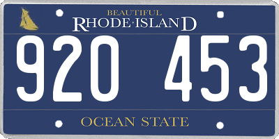 RI license plate 920453