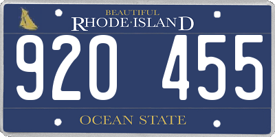 RI license plate 920455