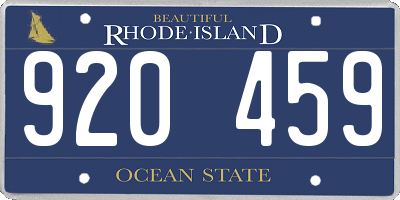 RI license plate 920459