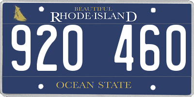 RI license plate 920460