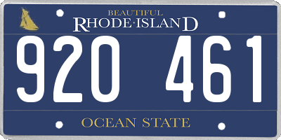 RI license plate 920461