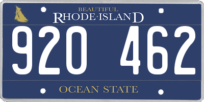 RI license plate 920462