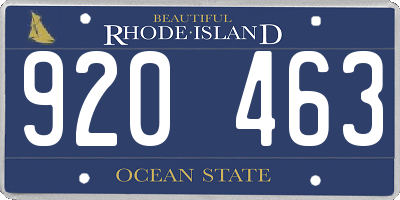 RI license plate 920463