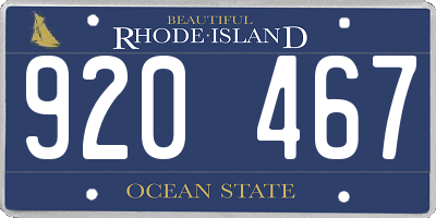 RI license plate 920467