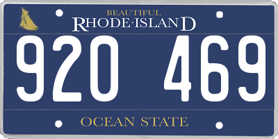 RI license plate 920469