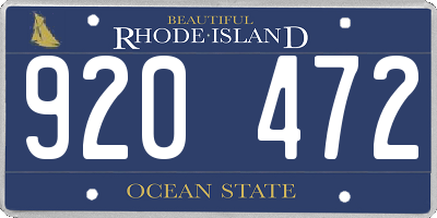 RI license plate 920472