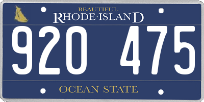 RI license plate 920475