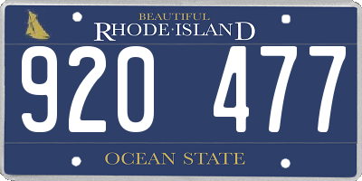 RI license plate 920477