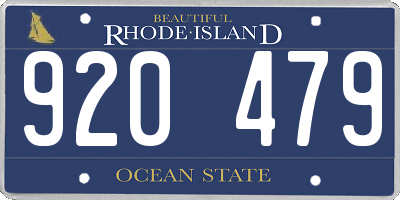 RI license plate 920479