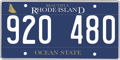 RI license plate 920480