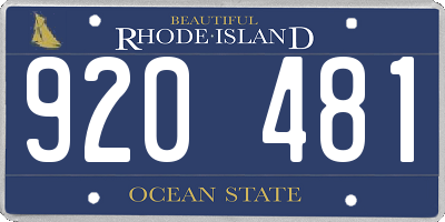 RI license plate 920481