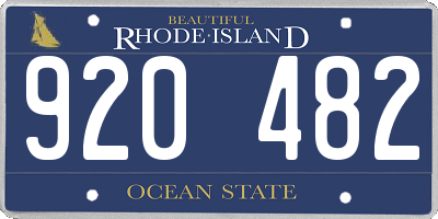 RI license plate 920482