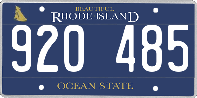 RI license plate 920485