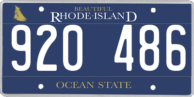 RI license plate 920486