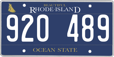 RI license plate 920489