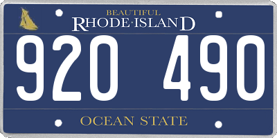 RI license plate 920490