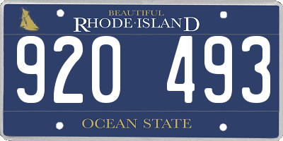 RI license plate 920493