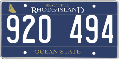 RI license plate 920494