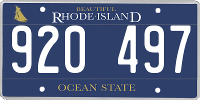 RI license plate 920497