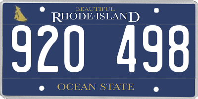 RI license plate 920498