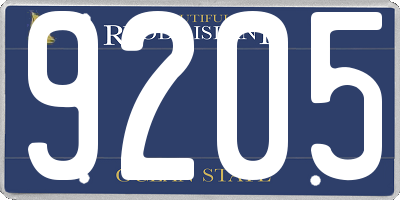RI license plate 9205