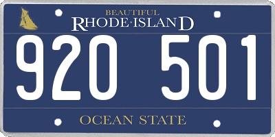 RI license plate 920501