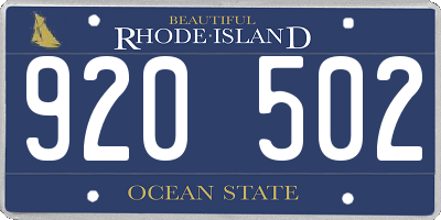 RI license plate 920502
