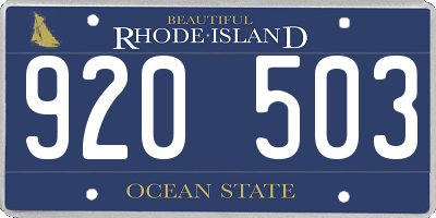 RI license plate 920503