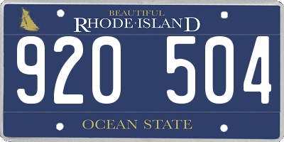 RI license plate 920504