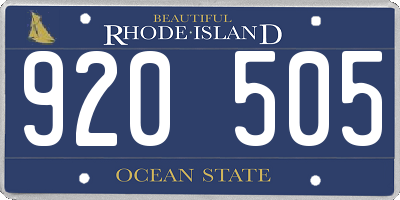 RI license plate 920505