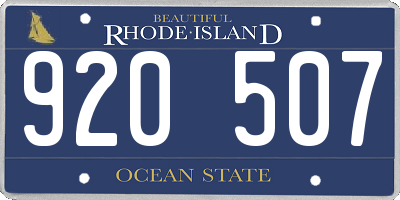 RI license plate 920507