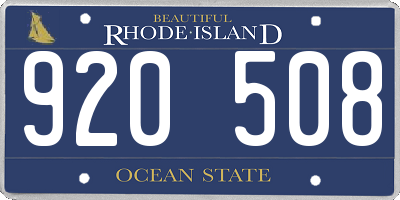 RI license plate 920508